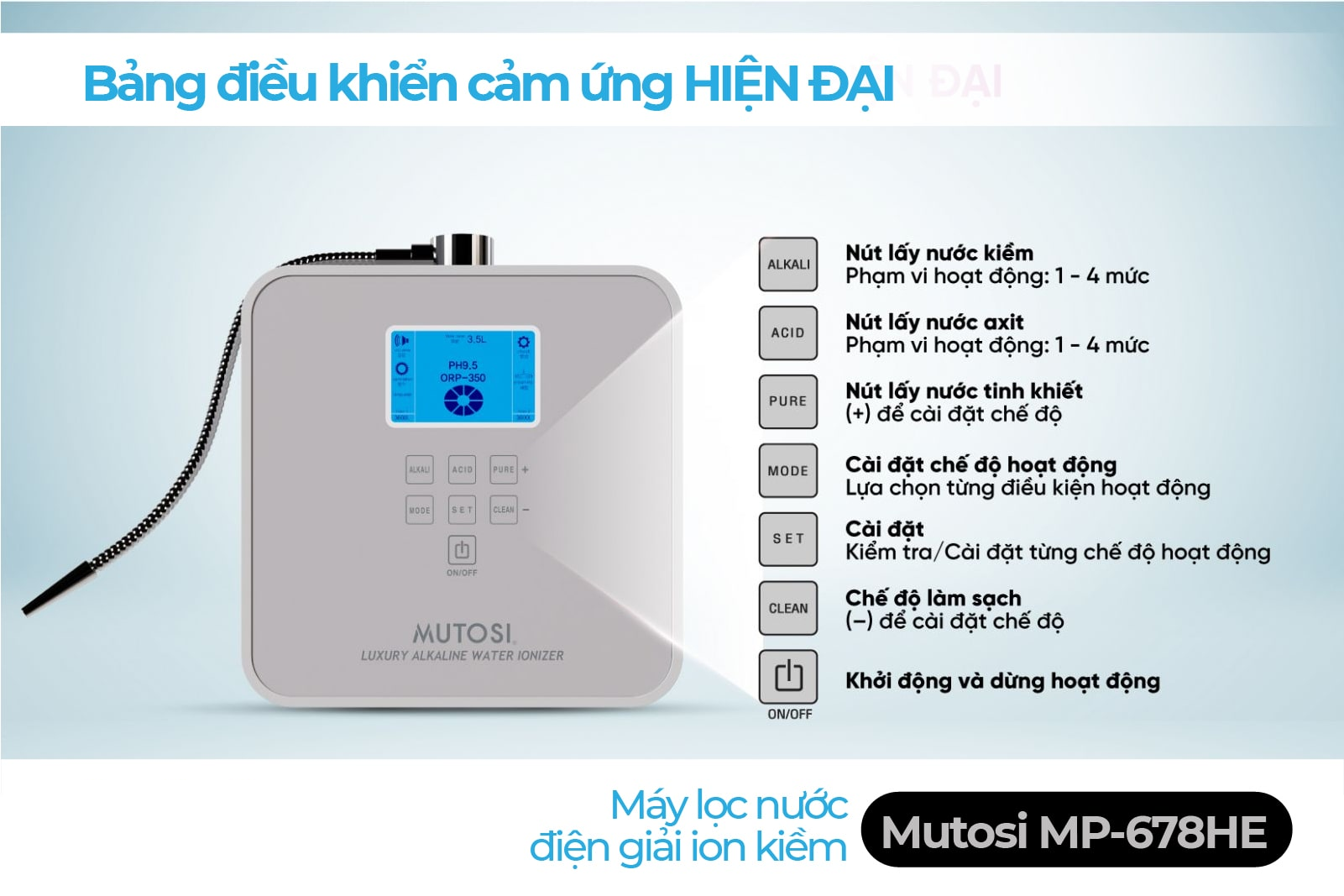 Máy lọc nước Mutosi MP-678HE giúp giải độc cơ thể